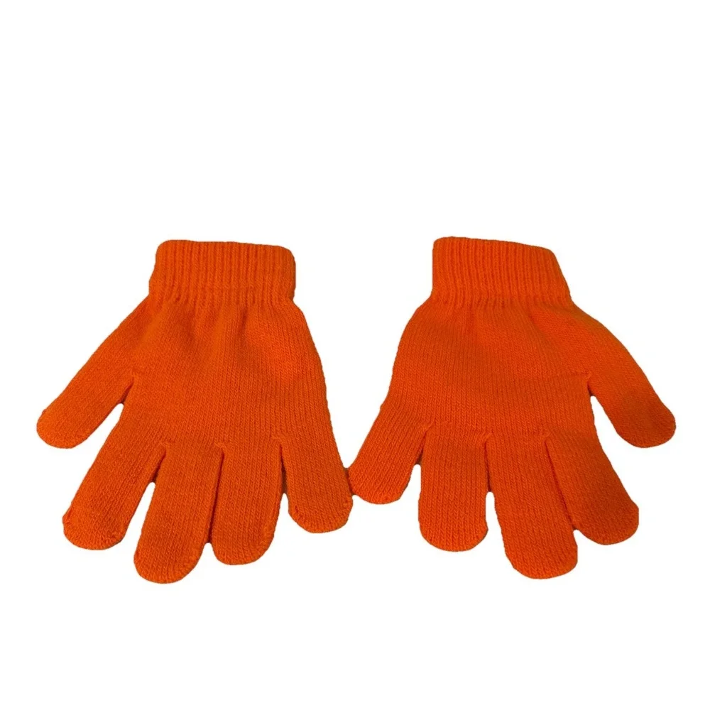 Stretch‎ Orange Unisex Knit Glove Winter Warm One Size Fits Most New